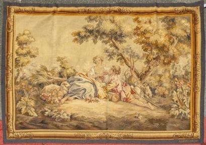 A very fine Aubusson tapestry in wool and...