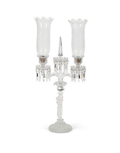 BACCARAT
Three-arm candelabra, in frosted...