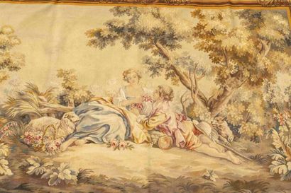 A very fine Aubusson tapestry in wool and...