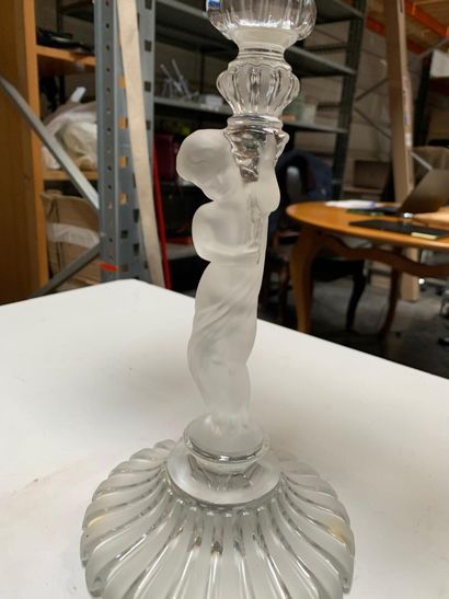 BACCARAT
Three-arm candelabra, in frosted...