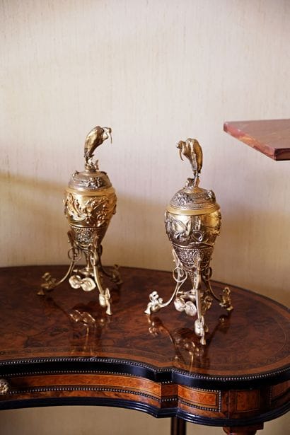 Auguste CAIN (1821–1894)
Pair of lidded tripod...