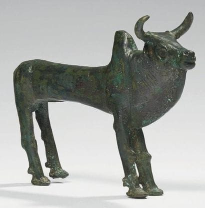 STATUETTE DE ZÉBU. Statuette représentant...