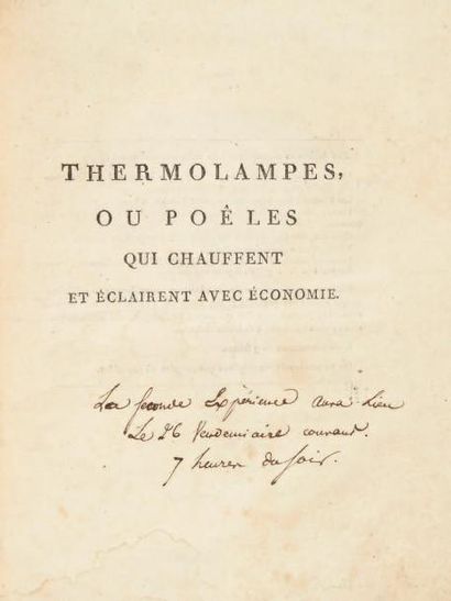 LEBON (Philippe)
Thermolampes, ou Poêles...