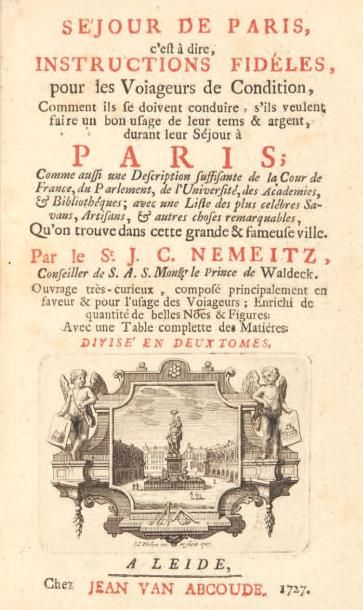 NEMEITZ (Joachim-Christoph)
Séjour de Paris,...
