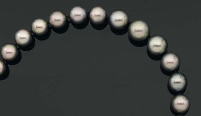 COLLIER de trente-sept perles de culture...
