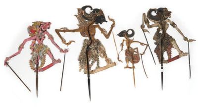 LOT composé de quatre marionnettes Wayan-Kulit...