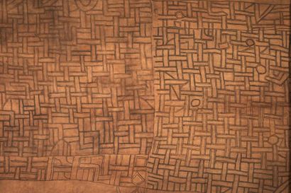NTCHAK KUBA ZAÏRE. RDC. Grand tissu ocre...