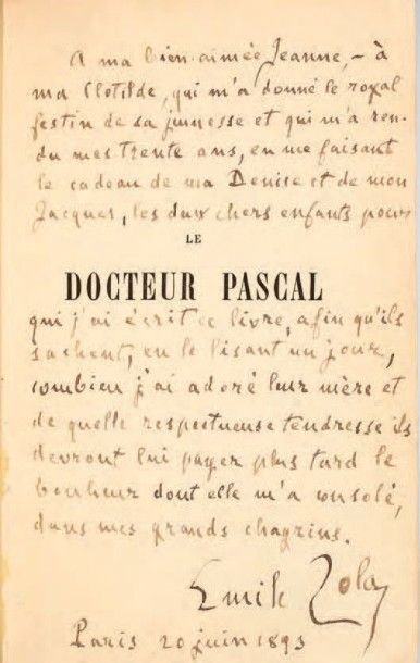 ZOLA, Émile
Le Docteur Pascal. Paris, Bibliothèque...