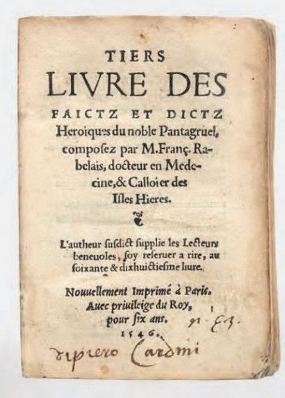 RABELAIS, François

Tiers livre des faictz...