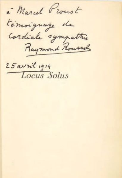 ROUSSEL, Raymond

Locus Solus. Paris, Alphonse...