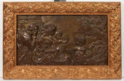GRAND BAS-RELIEF en bronze représentant la...
