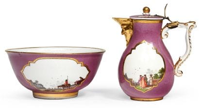 MEISSEN

VERSEUSE COUVERTE ET JATTE À LAIT...
