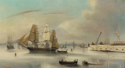 C. DUBREUIL (1828-1880)
Vue de la rade de...
