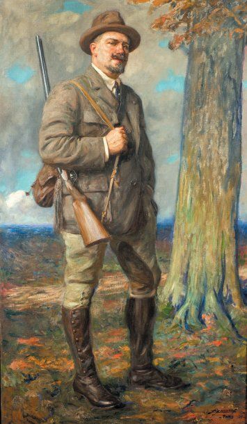 Lucien JONAS (1880-1947)
Portrait de chasseur,...