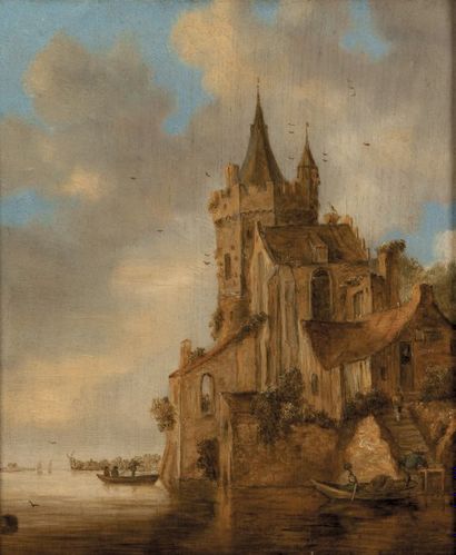 Ecole hollandaise du XVIIe siècle.
Embarcation...
