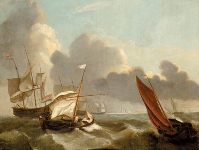 Attribué à Ludolf Backhuysen (1631-1708)
Bateaux...