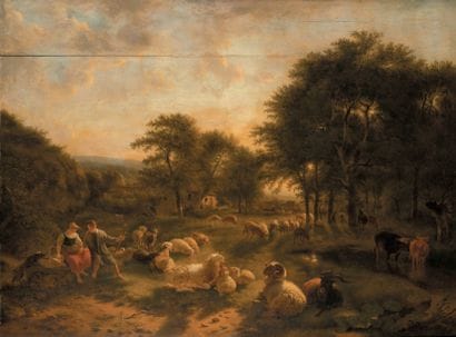 Attribué à Jean-Baptiste de Jonghe (1785-1844)
Scène...