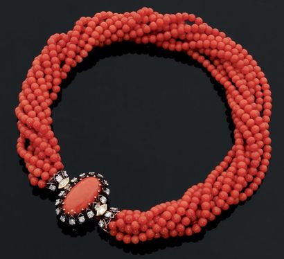 Cartier. Années 1950 Collier torsade de boules...