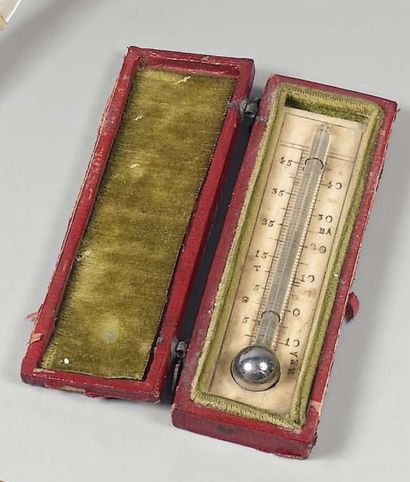 thermometre miniature en ivoire dans son...