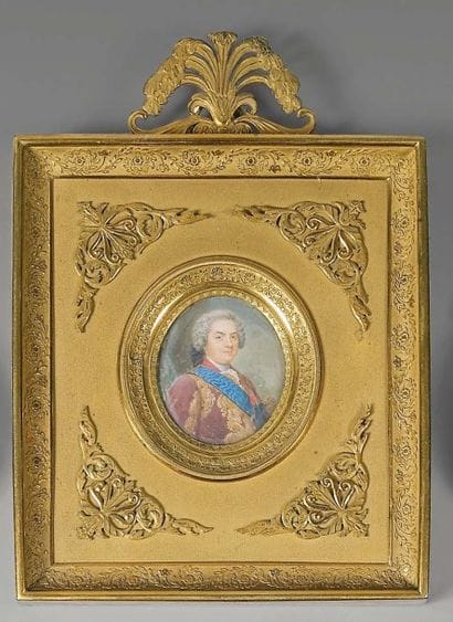 Miniature ovale émaillée polychrome figurant...