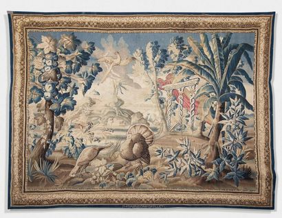 Tapisserie d'Aubussson dite verdure à décor...