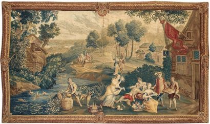Tapisserie des flandres à décor de personnages...
