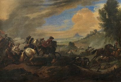 Jan Wyck (vers 1640 - 1702)
Scène de bataille...