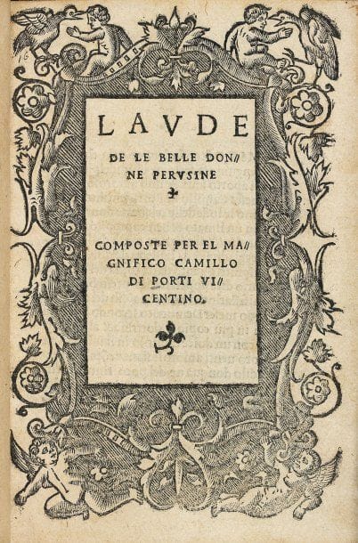 DI PORTI, Camillo.
Laude de le belle Perusine...