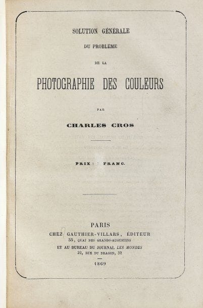 CROS, Charles.
Solution générale du problème...