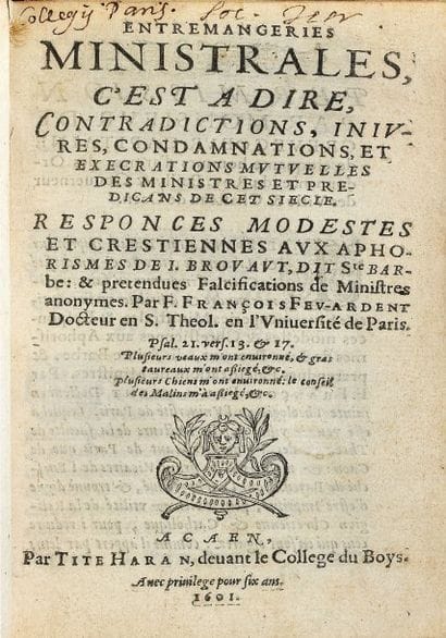 FEU-ARDENT François.
Entremangeries ministrales...