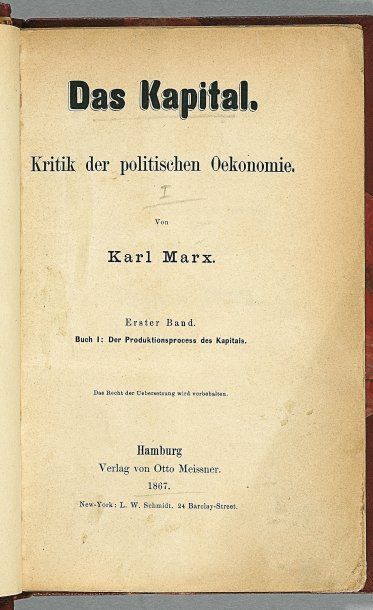 MARX, Karl.
Das Kapital, Kritik der politischen...