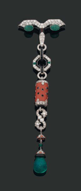 CARTIER. Epoque ART DECO.
EXCEPTIONNEL PENDENTIF...