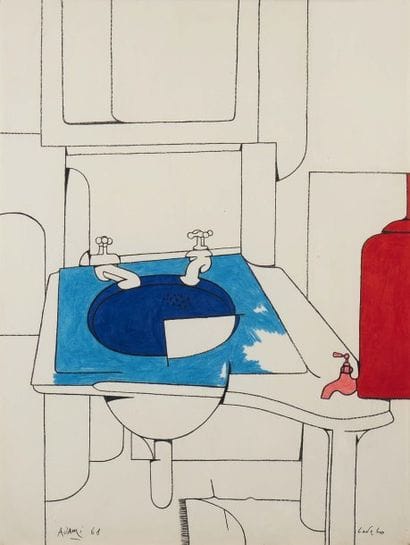VALERIO ADAMI (NÉ EN 1935)
Lavabo, 1968 Crayon...