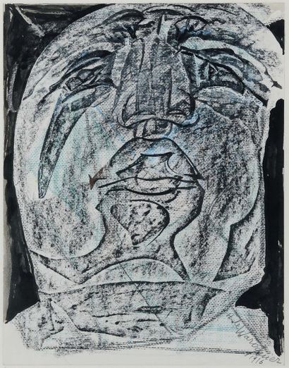 HENRI DE WAROQUIER (1881-1970)
Tête cubiste...