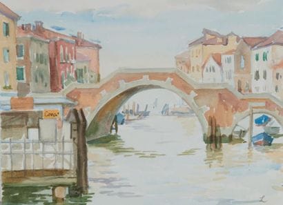 LIDIA EPSHTEIN
Le pont
Aquarelle sur papier.
Signée...
