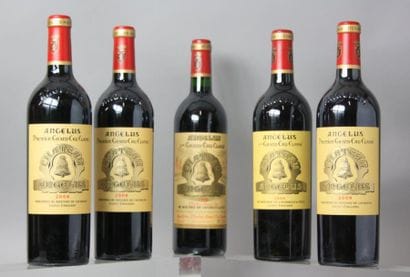 LOT DE 5 BOUTEILLES CHÂTEAU ANGELUS 1er GC...
