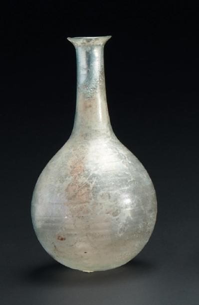 Balsamaire à panse sphérique gravée de fins...