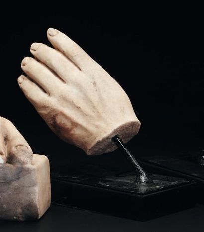 Main gauche de statue, le pouce et l'annulaire...