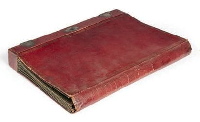 PORTE-DOCUMENT FORMANT ÉCRITOIRE en maroquin...
