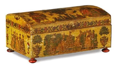 COFFRET en bois à décor arte povera.
XVIIIe...