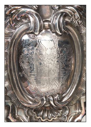MIROIR DE TOILETTE A POSER en argent et sa...