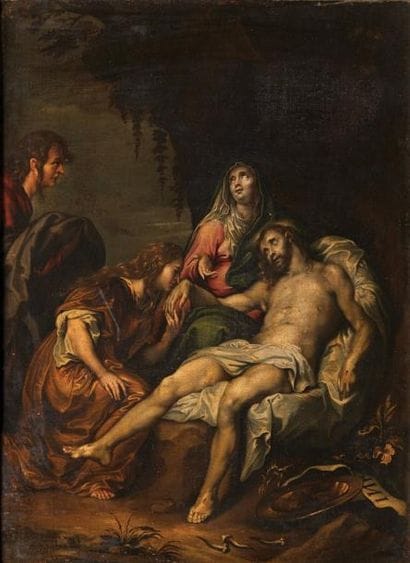 SUIVEUR D'ANTOINE VAN DYCK
Scène religieuse
Toile.
H_76,5...