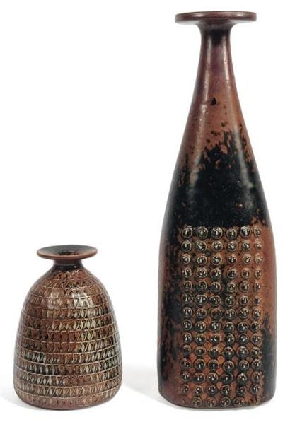STIG LINDBERG (1916-1982)
Deux vases. grès...