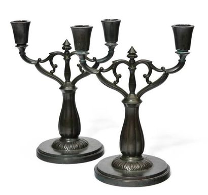 JUST ANDERSEN (1884-1943)
Paire de chandeliers....