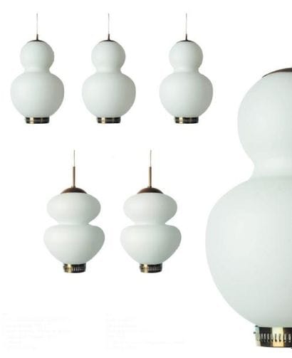 BENT KARLBY
Six suspensions. Opaline blanche...