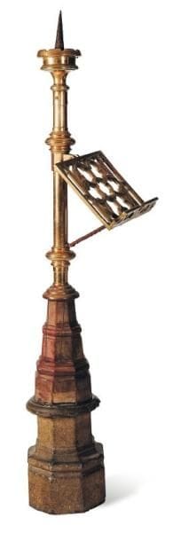 Lutrin pique-cierge en bronze avec base en...