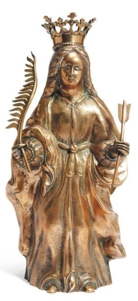 Rare statuette en laiton coulé et ciselé...
