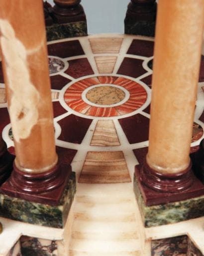 Maquette de tempietto en marbres polychromes,...