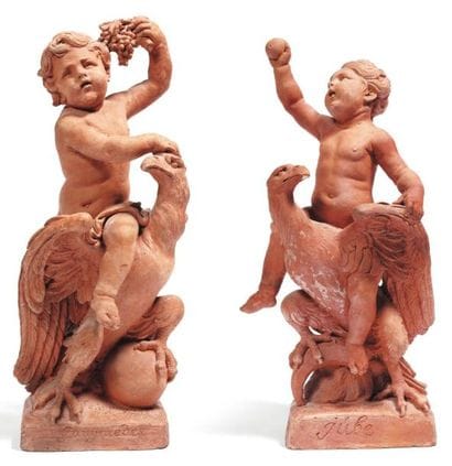 WALTER POMPE (1703-1777)
Deux amours en terre...