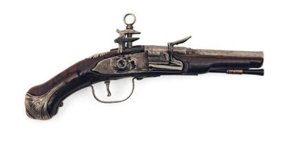 Rare pistolet miniature à silex travail de...